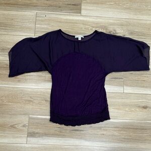 Sheer Purple Batwing Top